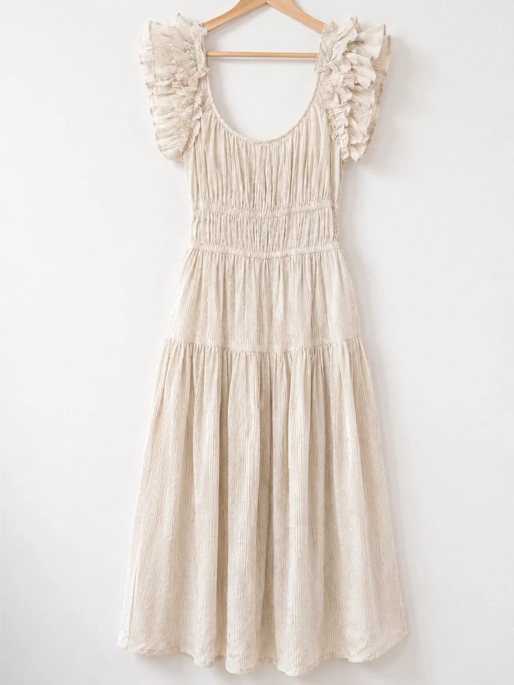 Ulla Johnson Rissa Midi Linen Dress size 0 Color Sand - Picture 2 of 5